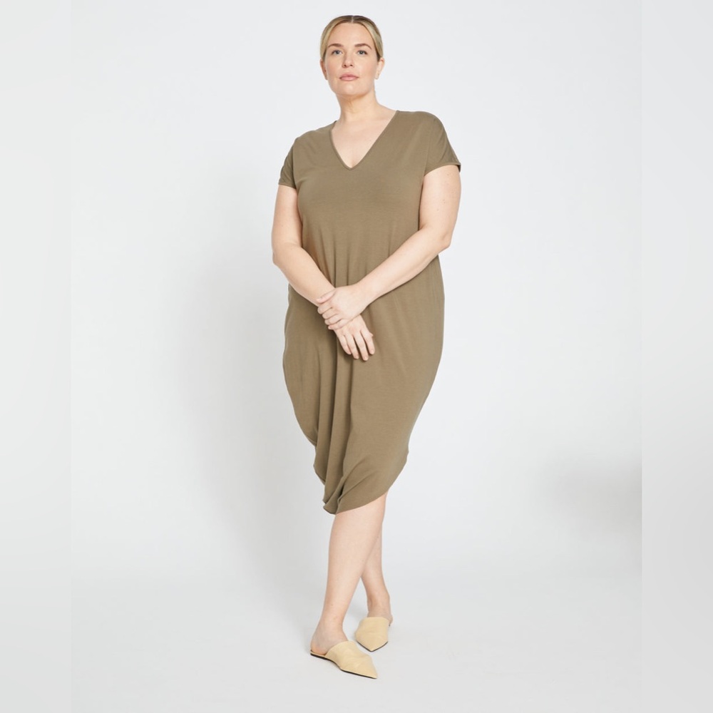 Universal Standard Iconic Geneva V-Neck Pima Cotton Dress Size XS/10-12